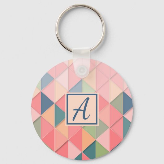 Colorful Custom Monogram Sleutelhanger (Voorkant)