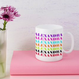 Colorful Custom Name Patroon Koffiemok