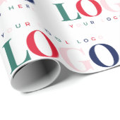 Colorful Custom Rectangle Business Logo kerst Cadeaupapier (Rol Hoek)