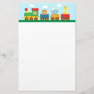 Colorful Cute Animals Train for Kids Briefpapier