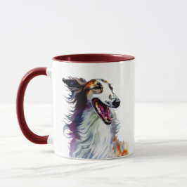 Colorful Cute Borzoi Art | Vibrant Greyhound Art Mok