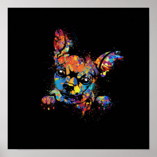 Colorful Cute Chihuahua Poster