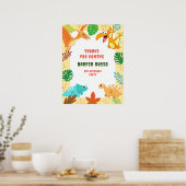 Colorful Cute Dino Birthday Poster (Keuken)