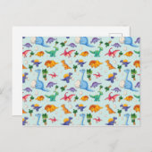 Colorful Cute Dinosaur Pattern Briefkaart (Voorkant / Achterkant)