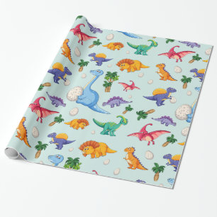Colorful Cute Dinosaur Pattern Cadeaupapier