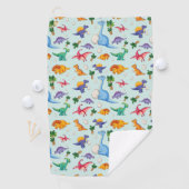 Colorful Cute Dinosaur Pattern Golfhanddoek (Insitu)