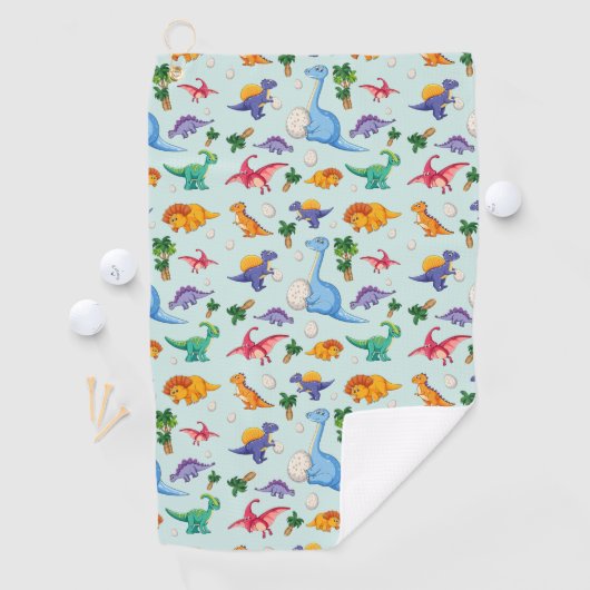 Colorful Cute Dinosaur Pattern Golfhanddoek (Insitu)
