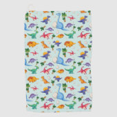 Colorful Cute Dinosaur Pattern Golfhanddoek (Voorkant)