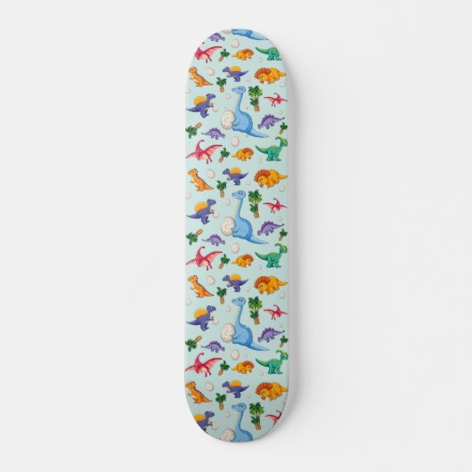 Colorful Cute Dinosaur Pattern Skateboard (Voorkant)