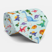 Colorful Cute Dinosaur Pattern Stropdas (Opgerold)