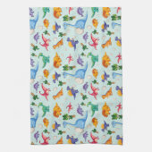 Colorful Cute Dinosaur Pattern Theedoek (Verticaal)