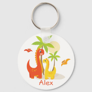 Colorful Cute Dinosaurs Kinder Sleutelhanger