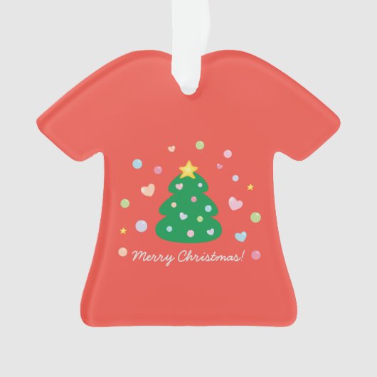 Colorful Cute Festive Merry-kerstboom Ornament (voorkant)