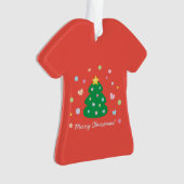 Colorful Cute Festive Merry-kerstboom Ornament (voorkant)