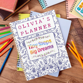 Colorful Cute Floral Custom Name Planner