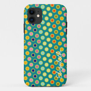 Colorful Cute Flower Pattern 2 iPhone 11 Hoesje
