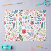 Colorful Cute Flowers & Leafs Pattern Tissuepapier (Craft)