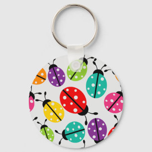 Colorful Cute Lady Bug naadloos patroon Sleutelhanger