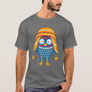Colorful Cute Owl Funny Beanie Pet Earflaps T-shirt