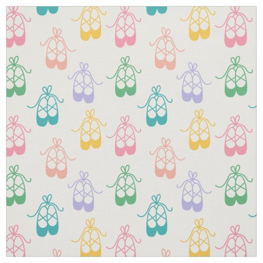 Colorful Cute Pointe Shoes Ballet Pattern Stof (Swatch)