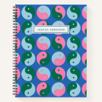 Colorful Cute Retro Yin Yang Blue