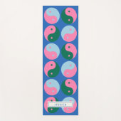 Colorful Cute Retro Yin Yang Blue Yogamat (Voorkant)