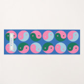 Colorful Cute Retro Yin Yang Blue Yogamat (Voorkant (horizontaal))