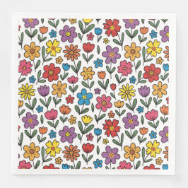 Colorful Cute Spring Flowers Napkins Servet