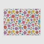 Colorful Cute Spring Flowers Tissue Paper Tissuepapier (Voorkant)