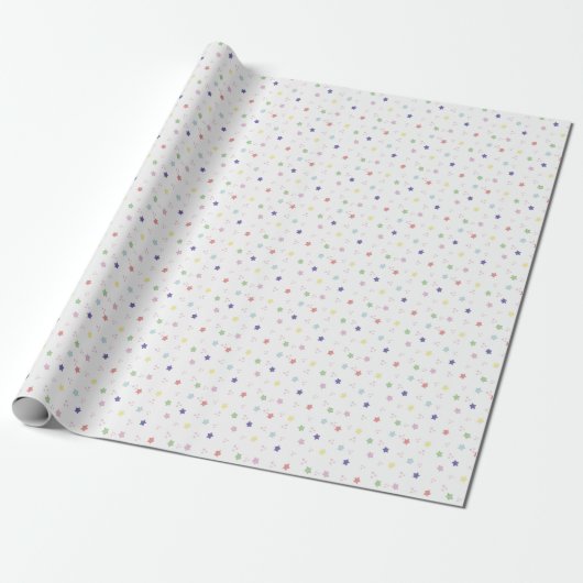 Colorful Cute Stars Pattern Gift Cadeaupapier (Uitgerold)
