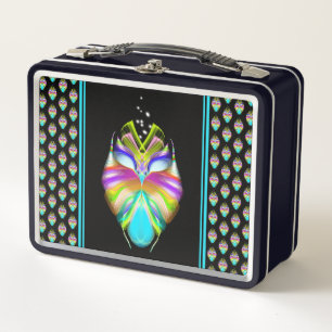 Colorful Cyan and Black Oracle Owl