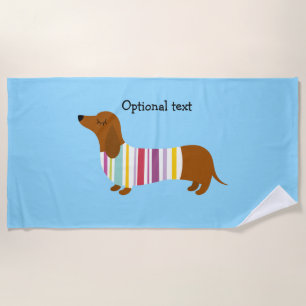 Colorful Dachshund Beach Towel Strandlaken