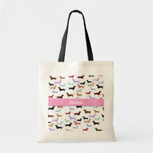 Colorful Dachshund-Canvas tas
