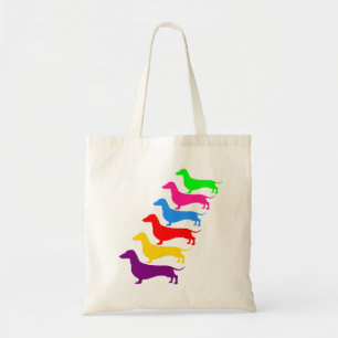 Colorful Dachshund-Canvas tas