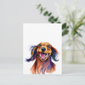 Colorful Dachshund-ontwerp Briefkaart (Staand voorkant)