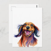 Colorful Dachshund-ontwerp Briefkaart (Voorkant / Achterkant)