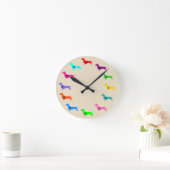 Colorful Dachshund Wall klok (Huis)