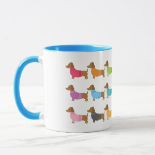 Colorful Dachshunds Coffee Mok