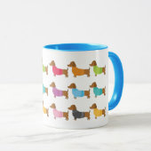 Colorful Dachshunds Coffee Mok (Voorkant rechts)