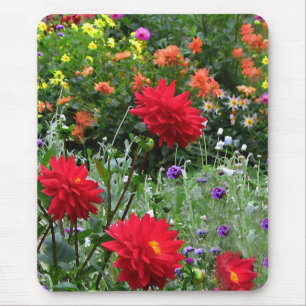 Colorful Dahlia Flower Garden Mousepad Muismat