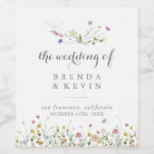 Colorful Dainty Fleurs Sauvages Mariage Étiquettes (Étiquettes simples)