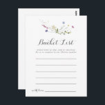 Colorful Dainty Wild Flowers Liste des seaux Carte<br><div class="desc">Ces cartes colorées dainty de fleurs sauvages liste de seau sont l'activité parfaite pour une réception de mariage rustique ou douche nuptiale. Le design est composé d'aquarelle peinte à la main, de belles fleurs sauvages roses, rousses, bleues, marines, jaunes, violettes et vertes. Le signe Liste de regroupement est vendu séparément....</div>