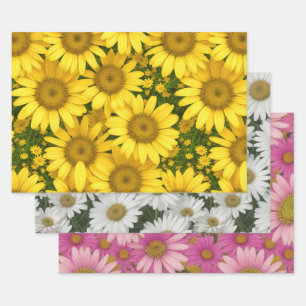 Colorful Daisies Inpakpapier Vel