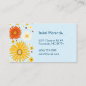 Colorful Daisies Soft Blue Visitekaartje (Achterkant)