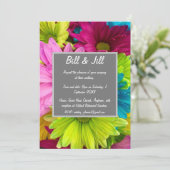 Colorful Daisies Wedding Kaart (Staand voorkant)
