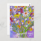 Colorful Daisy Bouquet Dank u Briefkaart (Voorkant / Achterkant)