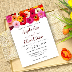 Colorful Daisy Florals Wedding Invitation Save The Date