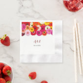 Colorful Daisy Florals Wedding Napkins Servet (Insitu)