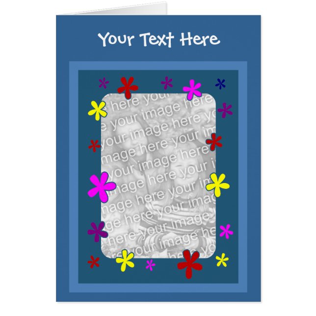 Colorful Daisy Flowers Fotokaart (Voorkant)