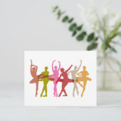 Colorful Dancing Ballerinas Briefkaart (Staand voorkant)